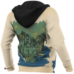 Australia Hoodie Tasmania Hoodie Map Art All Over Print Unisex