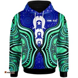 Torres Strait Personalised Hoodie Torres Strait Symbol And Aboriginal Patterns
