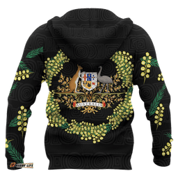 Australia Hoodie Aussie Hoodie Golden Wattle All Over Print Unisex