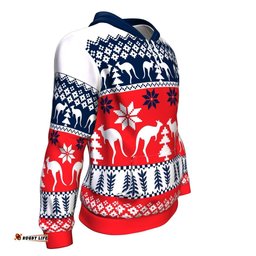 Christmas Hoodie Kangaroo Hoodie Snowflakes All Over Print Unisex