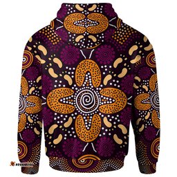 Aboriginal Hoodie Flowers Dot Panting Art