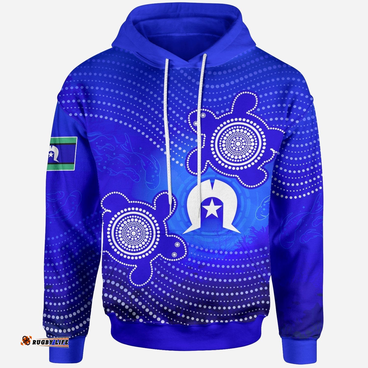 Torres Strait Islanders Hoodie Torres Symbol With Turtle