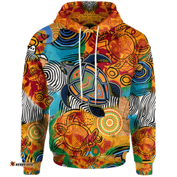 Aboriginal Hoodie Turtle Indigenous Art