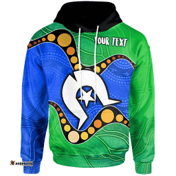 Custom Torres Strait Islands Hoodie Flag with Aboriginal Patterns