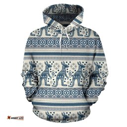 Aboriginal Hoodie, Kangaroo Pattern All Over Print