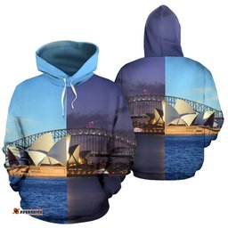 hoodie opera sydney hoodie day night landscape canvas print unisex