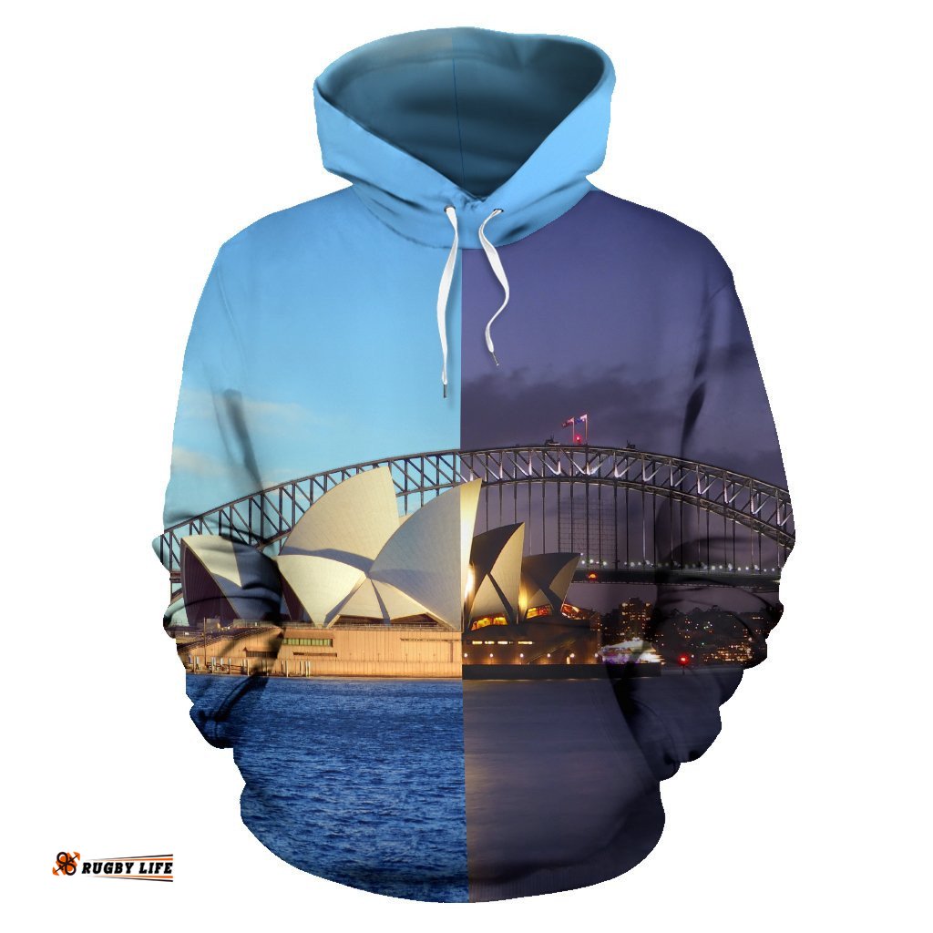 hoodie opera sydney hoodie day night landscape canvas print unisex