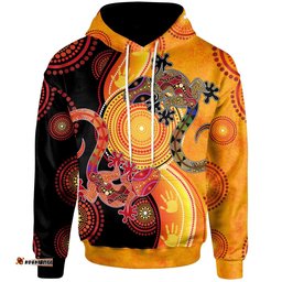 Aboriginal Hoodie Couple Aboriginal Lizards