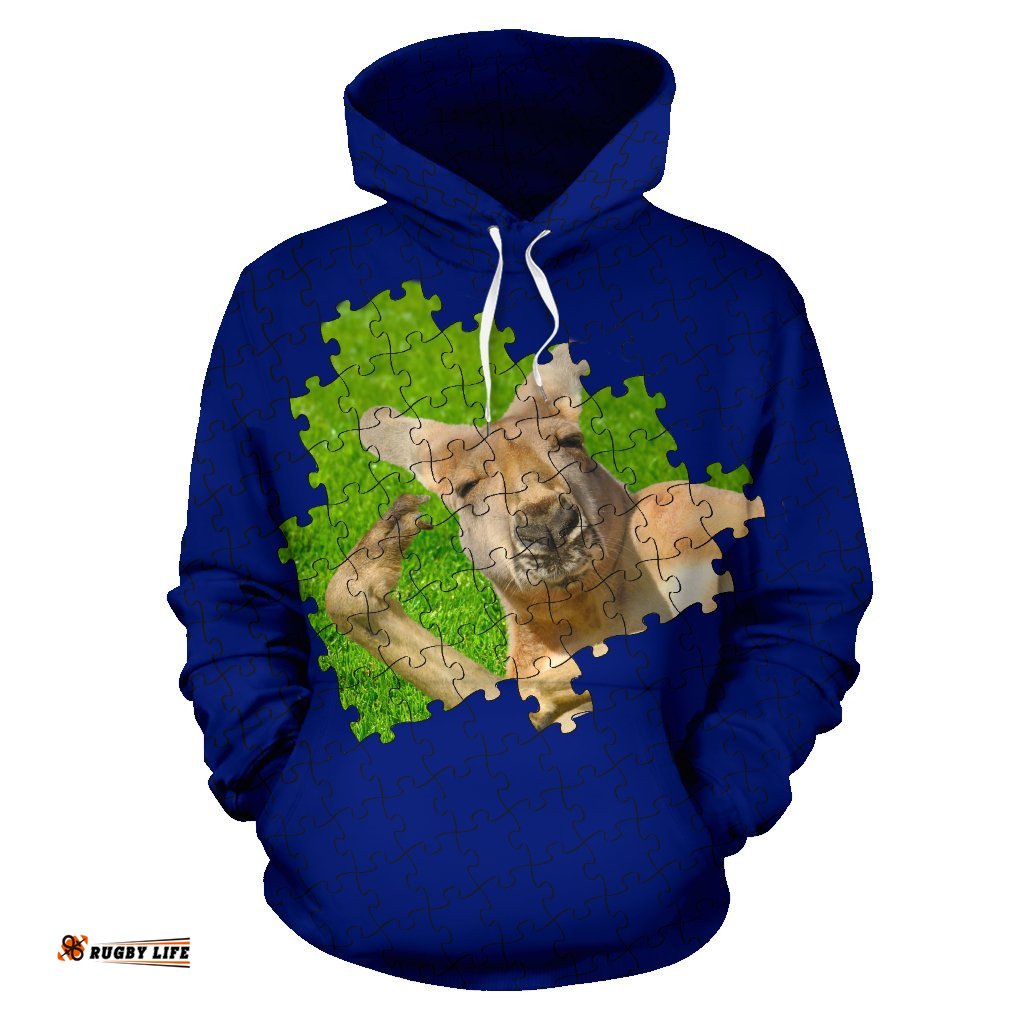 Hoodie Kangaroo Hoodie Puzzles Funny Unisex