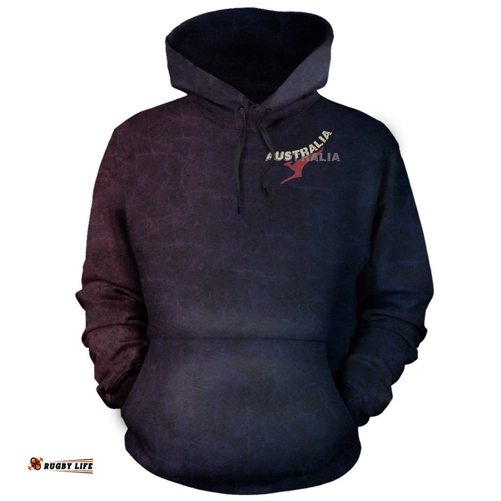 Hoodie Kangaroo Symbol Hoodie Aus Flag Simple All Over Print Unisex