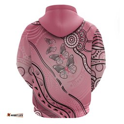 pink aboriginal butterfly ribbon cancer hoodie