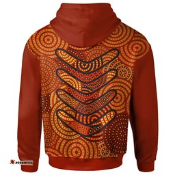 Aboriginal Personalised Hoodie Aboriginal Boomerangs And Dot Circle