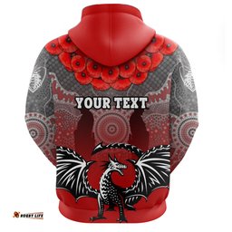 Custom Personalised Dragons Hoodie St. George ANZAC Day