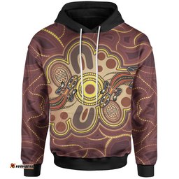 Aboriginal Hoodie, Indigenous Lizard Dot Painting Art