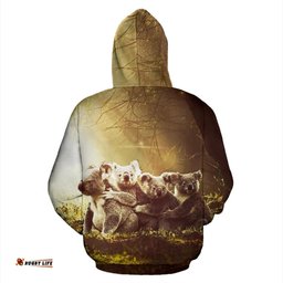 Hoodie Koala Family Landscape Art