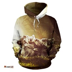 Hoodie Koala Family Landscape Art