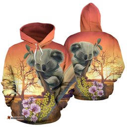 Hoodie Koala Hoodie Sunset Landscape Art Unisex