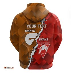 personalised giants and swans football hoodie dynamic style