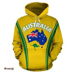 Hoodie Kangaroo Hoodie Australian Map Unisex