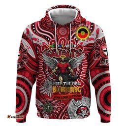 custom st kilda saints naidoc week 2024 hoodie mascot football dt02