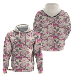 pink cockatoo australia hoodie tropical flowers seamless pattern
