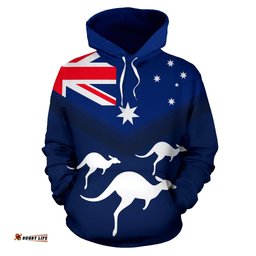 Hoodie Kangaroo Hoodie Australia Map Aussie Southern Cross Unisex 01