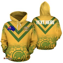 Abboriginal Hoodie, Australian Coat Of Arms Map Patterns