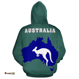 Hoodie Aus Flag Hoodie Kangaroo Map Ver05 Unisex
