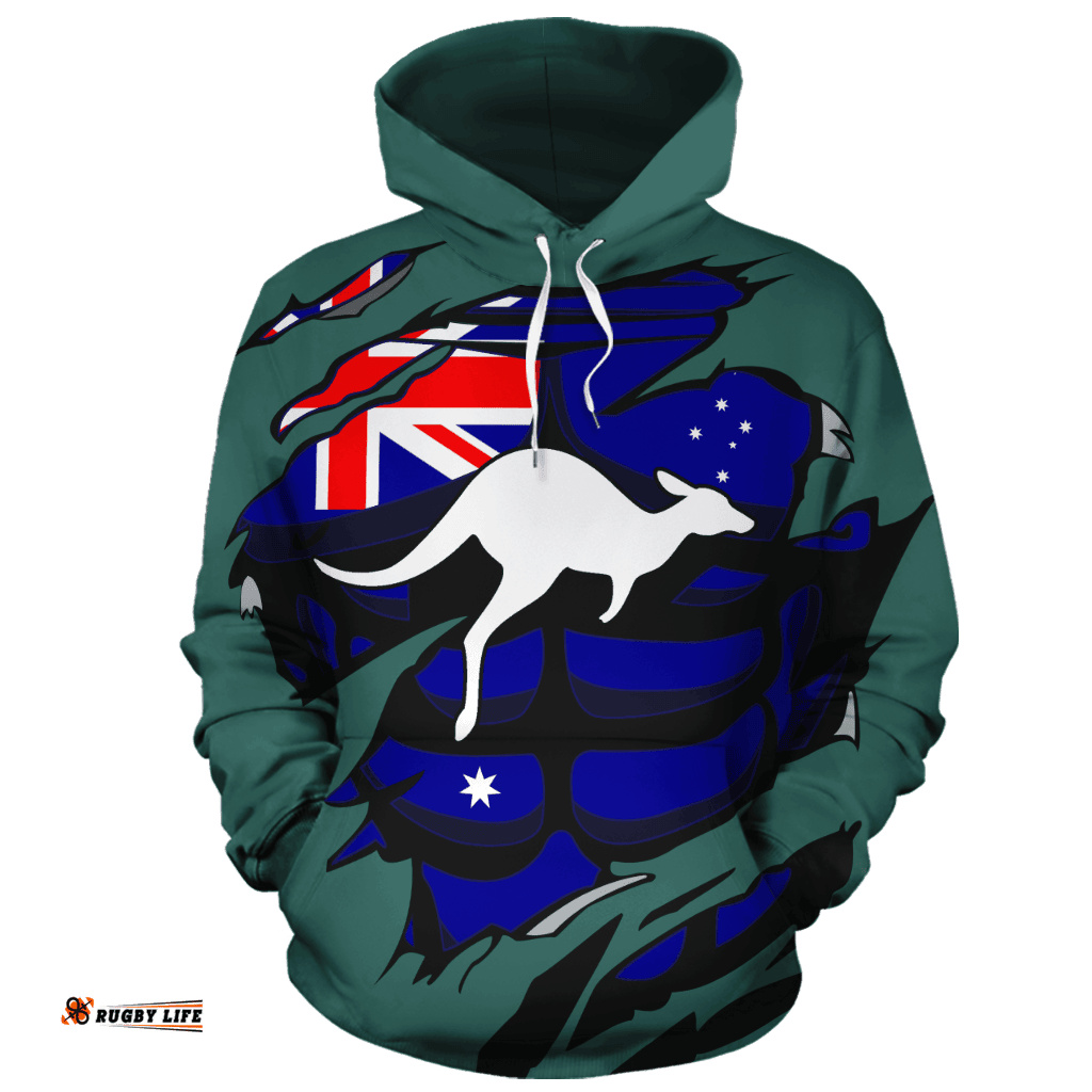Hoodie Aus Flag Hoodie Kangaroo Map Ver05 Unisex