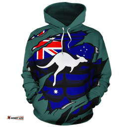 Hoodie Aus Flag Hoodie Kangaroo Map Ver05 Unisex