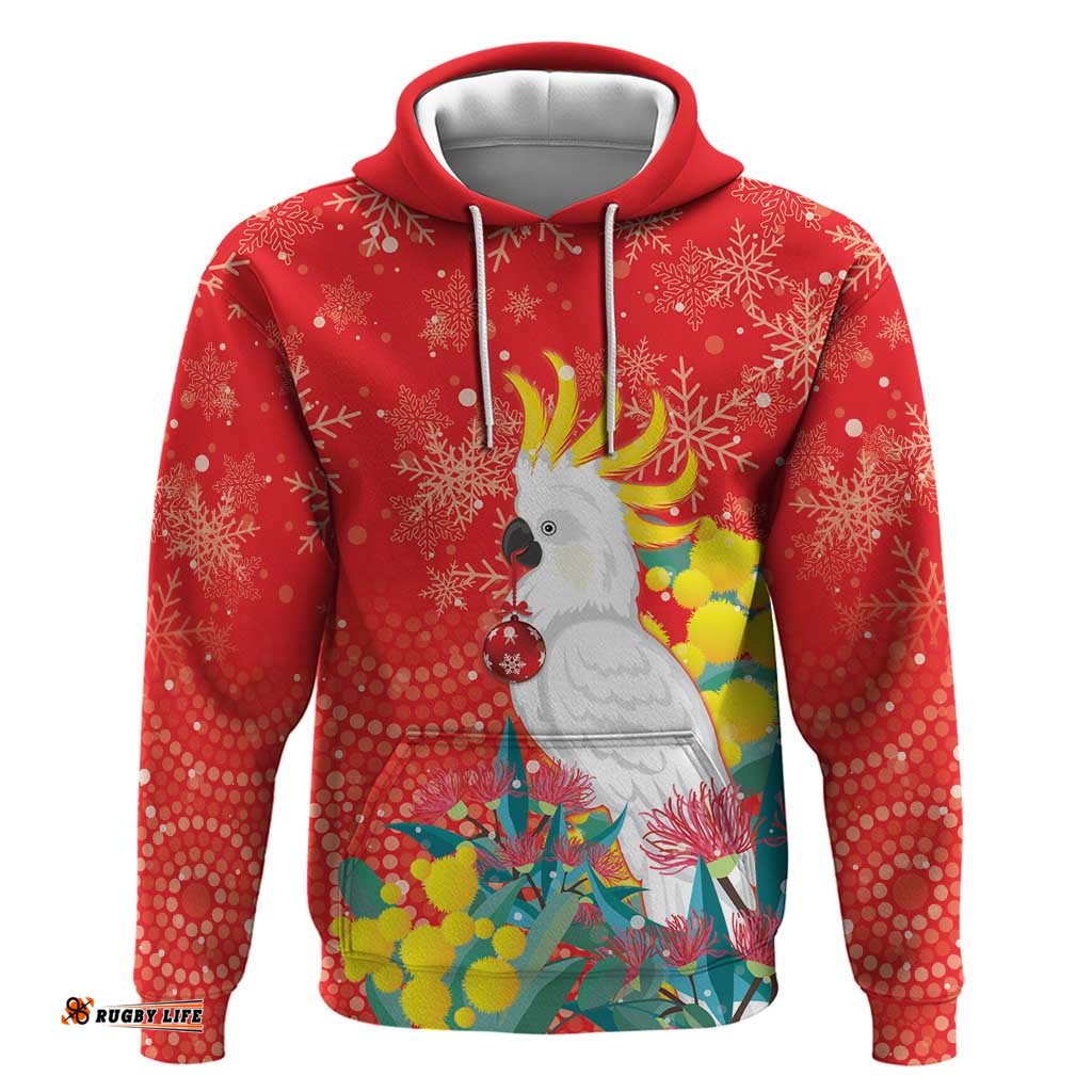 sulphur crested cockatoo christmas hoodie australia gumtree with golden wattle