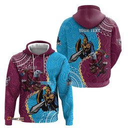 personalised eagles and titans rugby hoodie aboriginal mix polynesian pattern