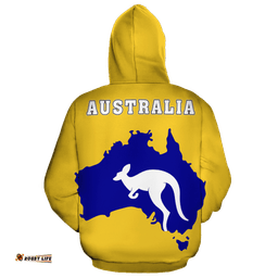 Hoodie Aus Flag Hoodie Kangaroo Map Ver06 Unisex
