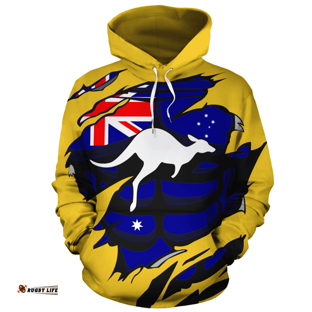 Hoodie Aus Flag Hoodie Kangaroo Map Ver06 Unisex