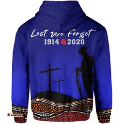 Zipper Hoodie ANZAC Day Our Heroes Nhi Style Blue