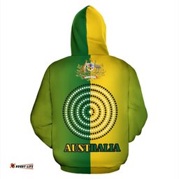 Aboriginal Hoodie, Aus Flag Patterns Mixing SymbolsDot Painting