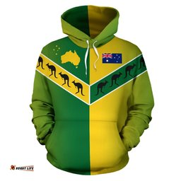 Aboriginal Hoodie, Aus Flag Patterns Mixing SymbolsDot Painting