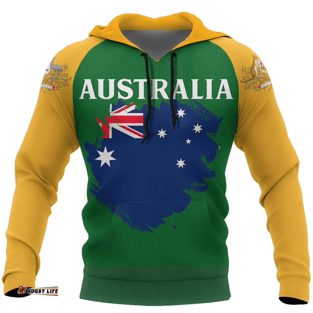 Hoodie Australia Coat Of Arms Hoodie Flag Brush Unisex