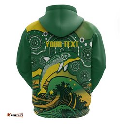 personalised australia swimming hoodie aussie dolphin aboriginal national color