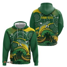 personalised australia swimming hoodie aussie dolphin aboriginal national color
