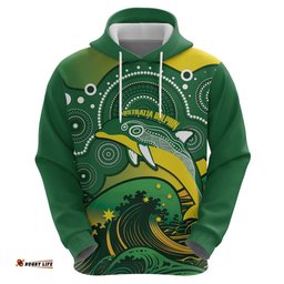 personalised australia swimming hoodie aussie dolphin aboriginal national color