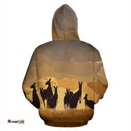 Hoodie Kangaroo Hoodie Family Sunset Painting Ver02A Unisex