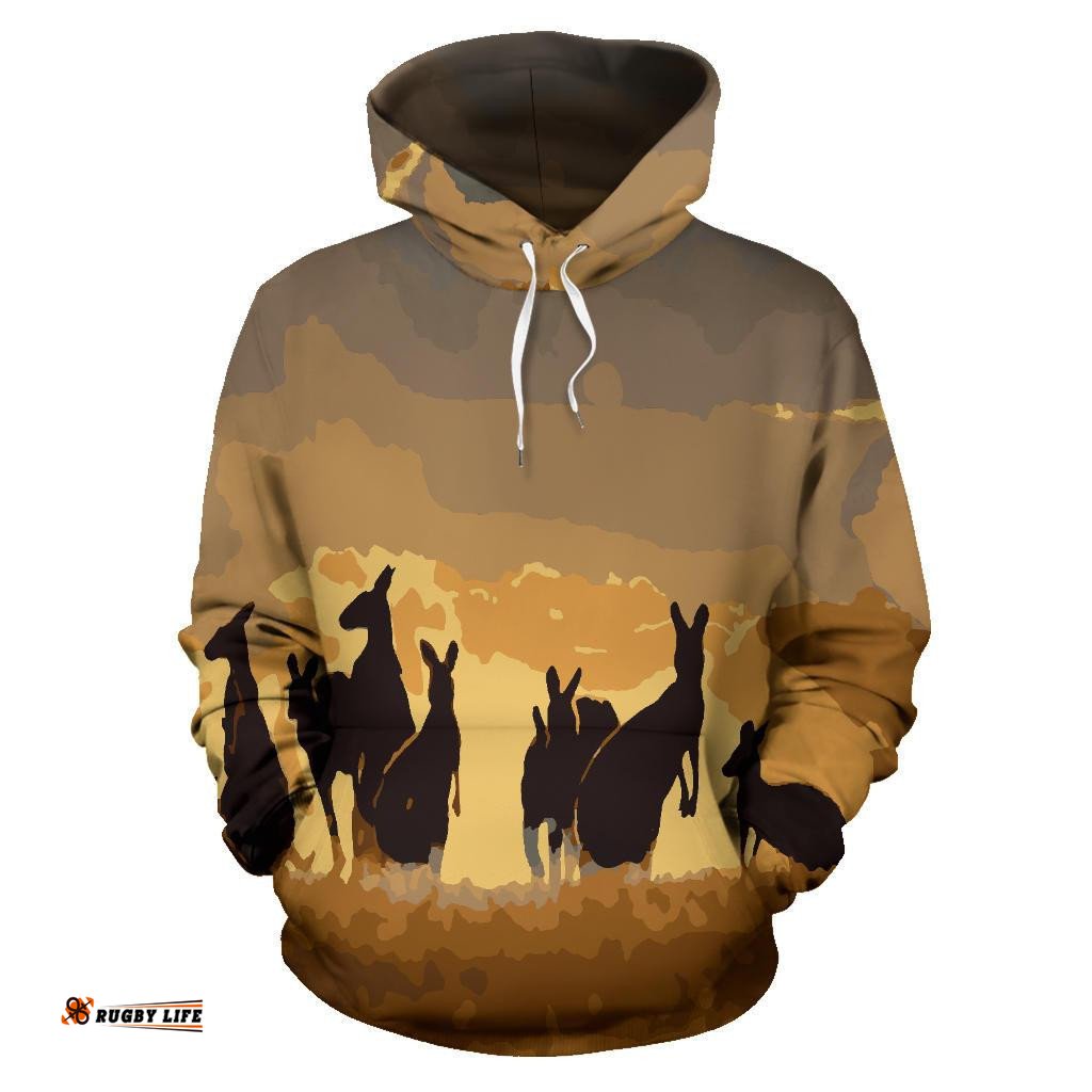 Hoodie Kangaroo Hoodie Family Sunset Painting Ver02A Unisex