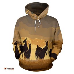 Hoodie Kangaroo Hoodie Family Sunset Painting Ver02A Unisex