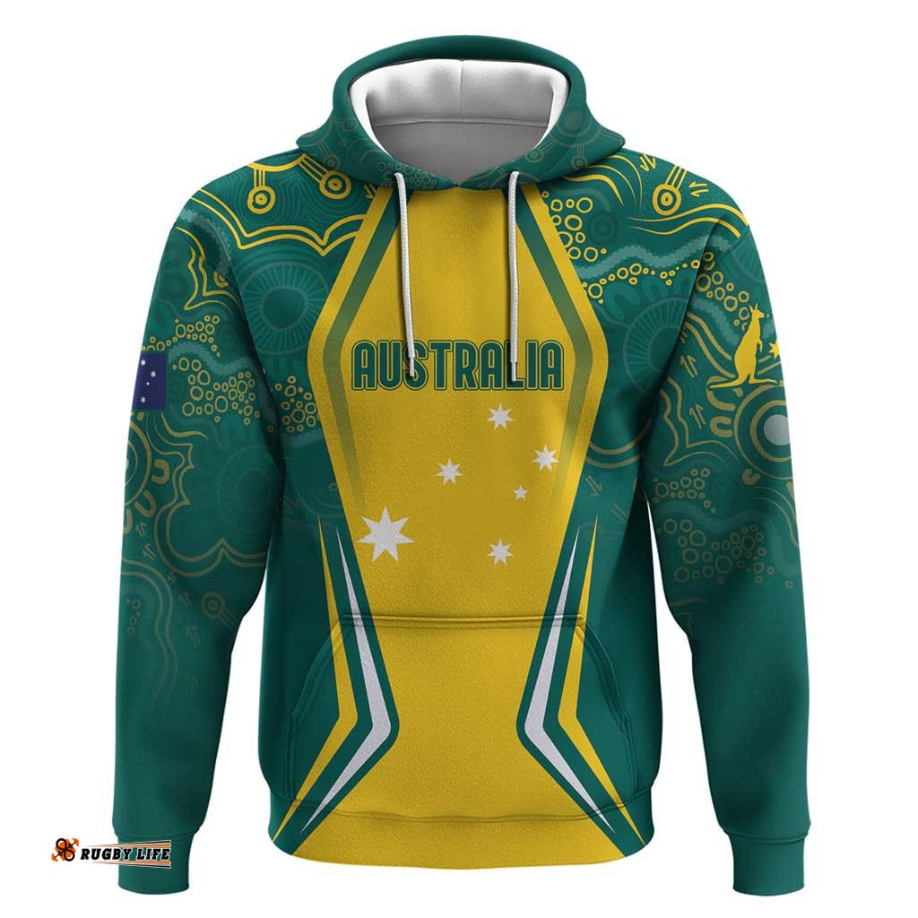 australia 2024 olympics custom hoodie rise of the roos aborignal style