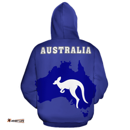 Hoodie Aus Flag Hoodie Kangaroo Map Ver08 Unisex