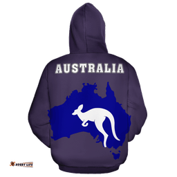 Hoodie Aus Flag Hoodie Kangaroo Unisex Map Ver07