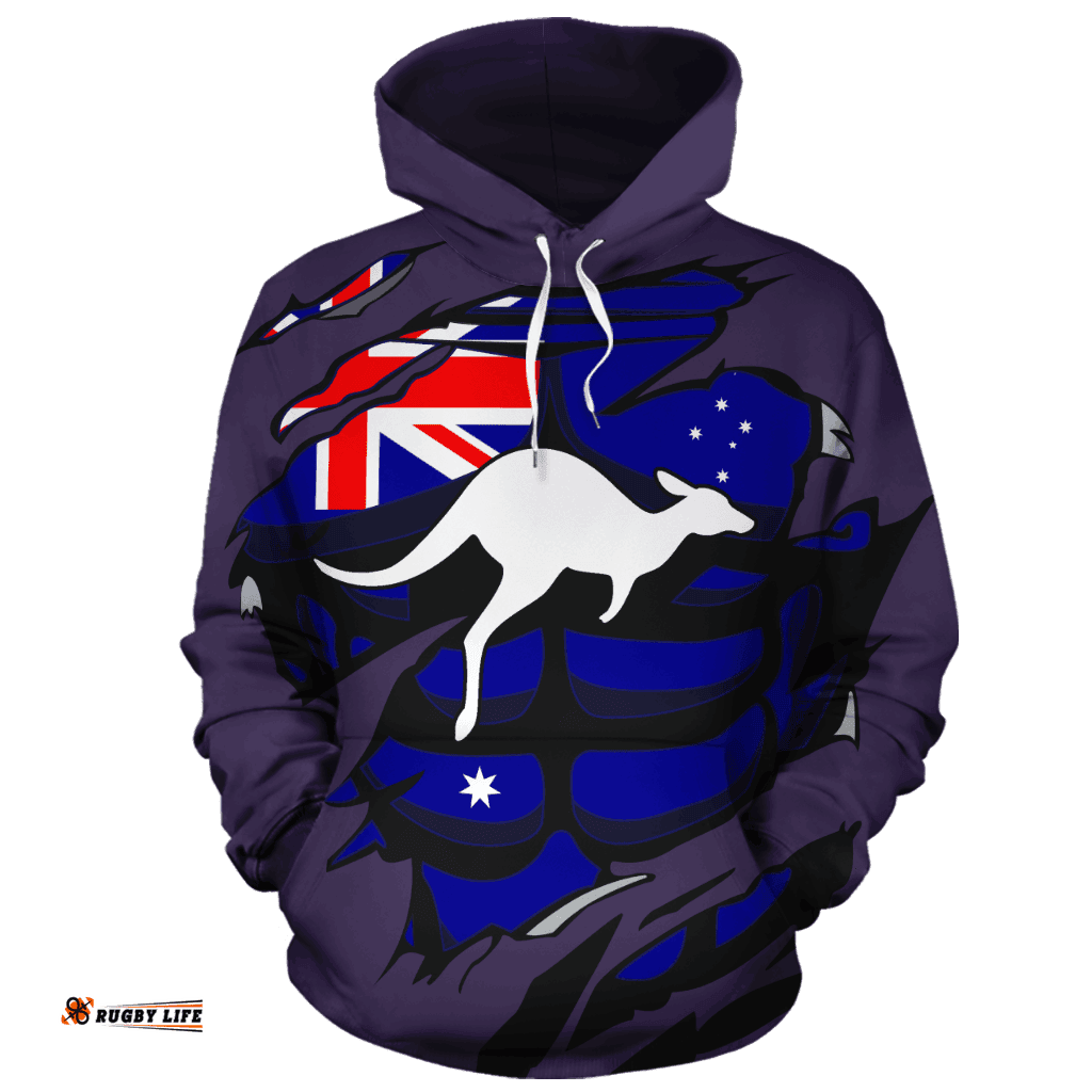 Hoodie Aus Flag Hoodie Kangaroo Unisex Map Ver07