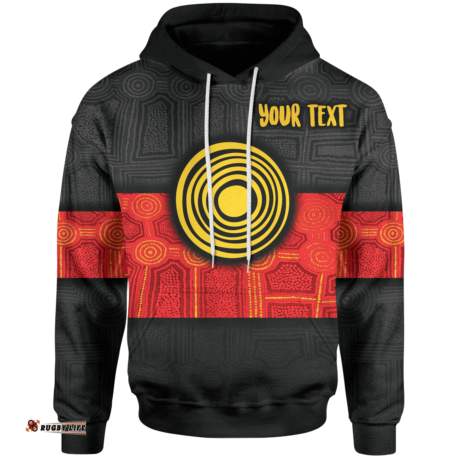 personalised aboriginal hoodie aussie indigenous flag