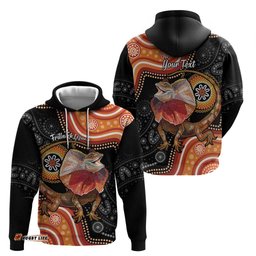 personalised australia frilled lizard hoodie aboriginal art